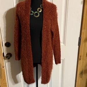 Sympli Fuzzy Rust Cardigan